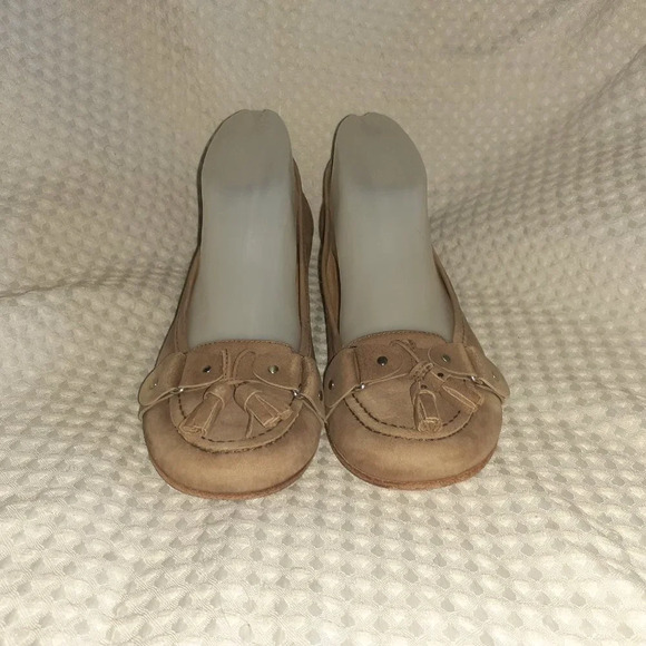 NAVYBOOT-Italy-Taupe Suede Tasseled Loafers-Sz 38-Excellent - Picture 3 of 7